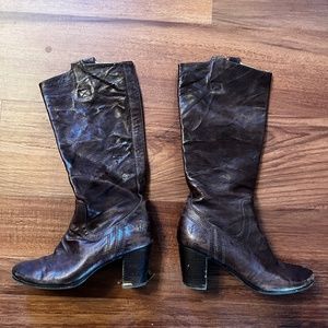 Frye Knee High Leather Boots Size 7
